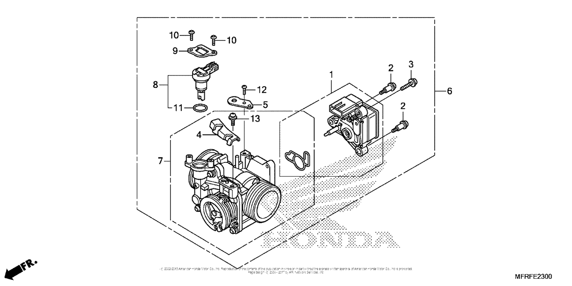 VT1300CR (ABS) Корпус Дросселя