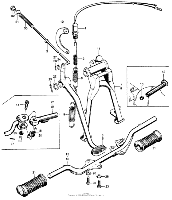 Rear brake + main stand + side stand