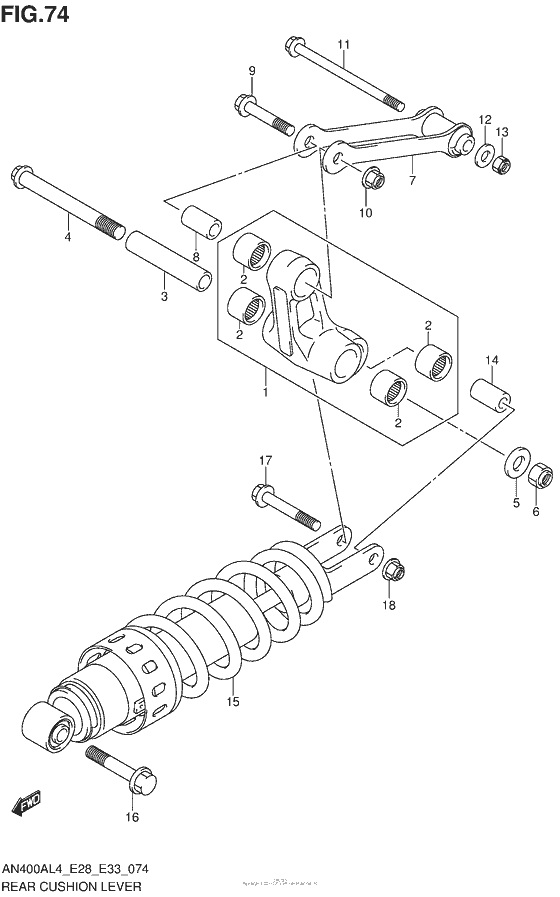 Rear Cushion Lever (An400Al4 E33)
