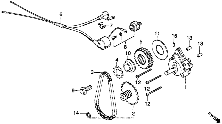 Oil pump + oil pressure switch
