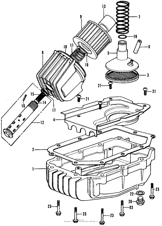 Oil filter + oil pan