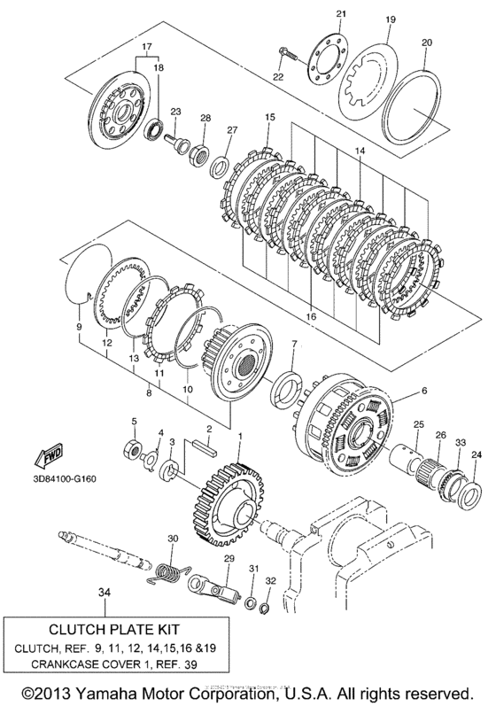 XVS1300CT Сцепление