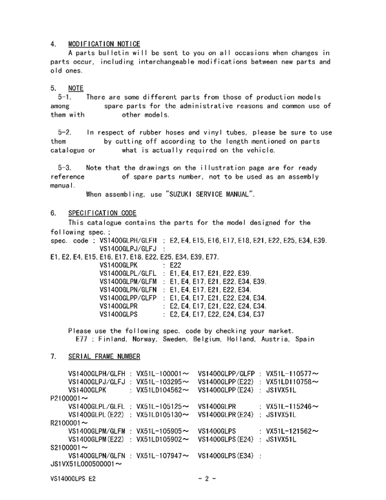 VS1400 Catalog preface