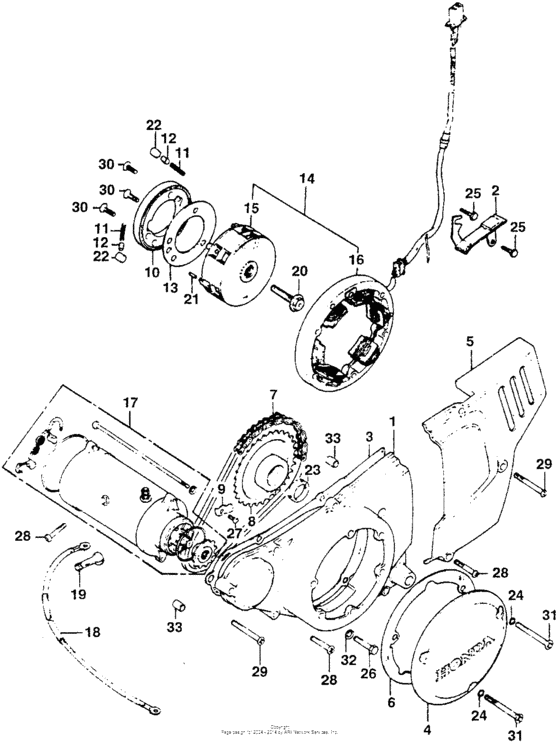 Left crankcase cover + alternator