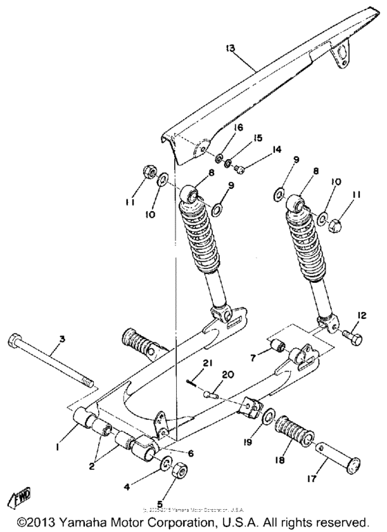 Rear arm - rear cushion - chain case
