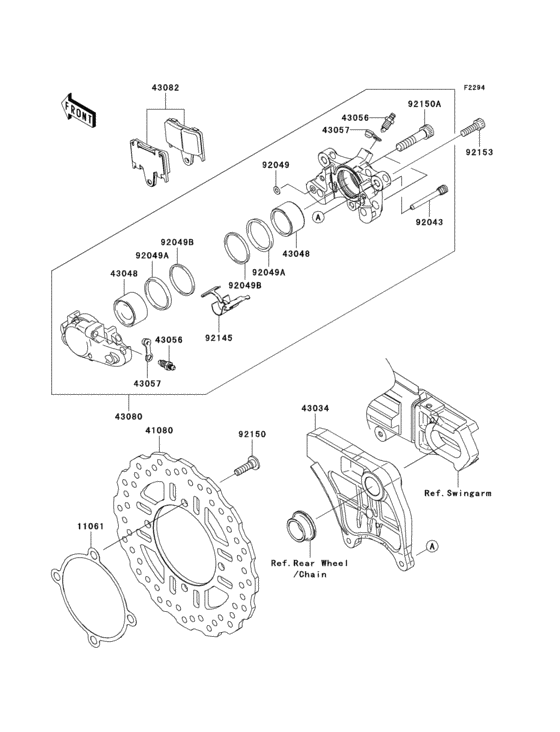 ZX1400 Задний тормоз