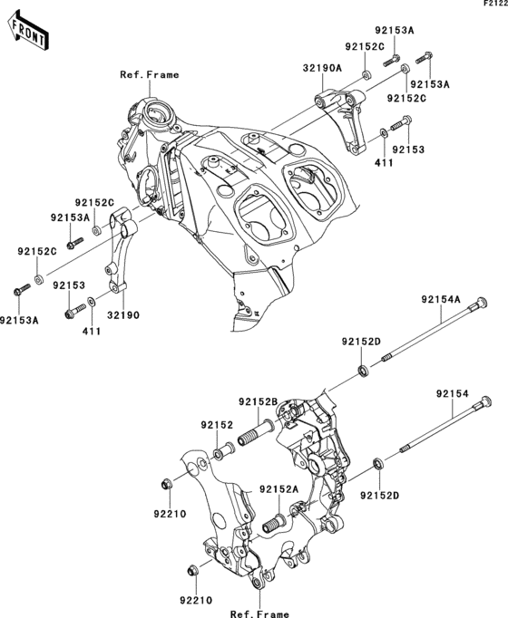 ZX1400 Крепление двигателя