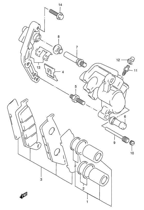 GSX400 Передний суппорт