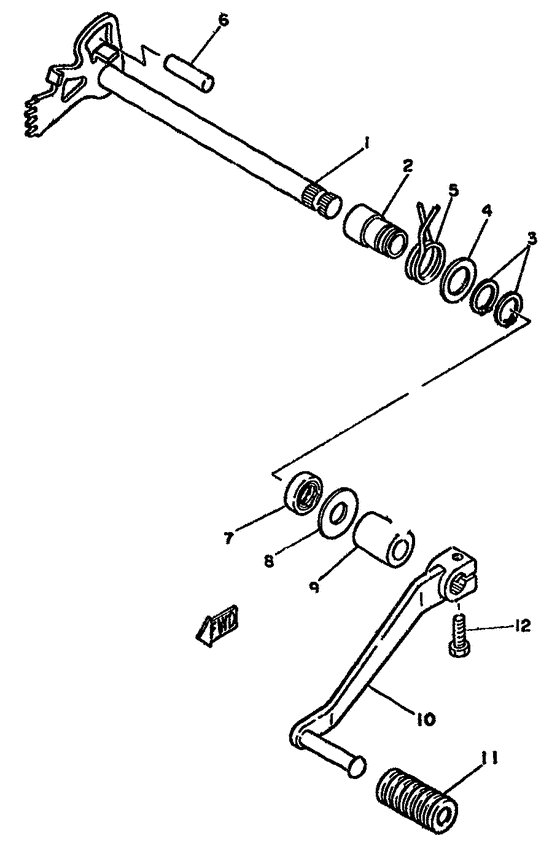 Shift shaft. pedal