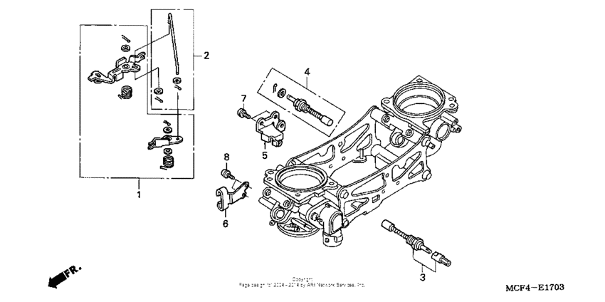 Throttle body (component parts) ('02-'05)