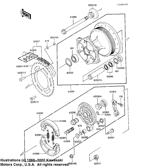 Rear hub/brake/chain