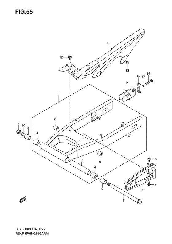 Rear swingingarm
