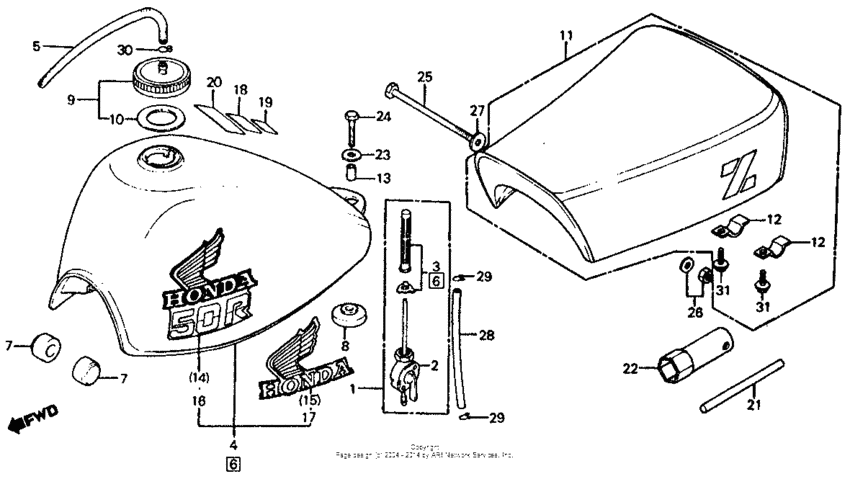 Fuel tank + seat