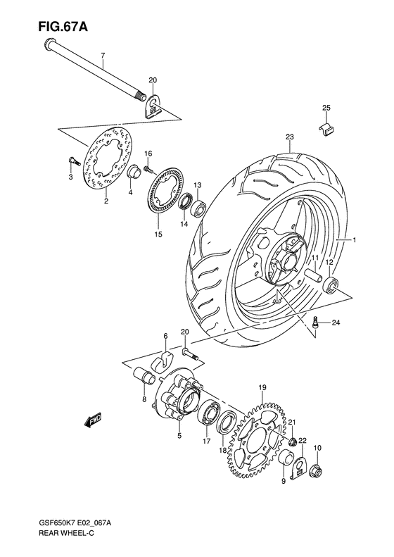 Rear wheel complete assy