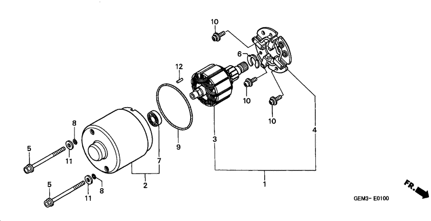 Motor &amp bracket assy front wiper