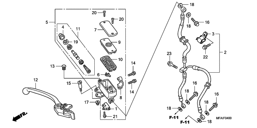 Fr. brake master cylinder