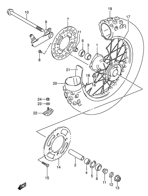 Rear wheel complete assy