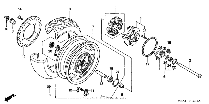 Rear wheel (vtx1300r)