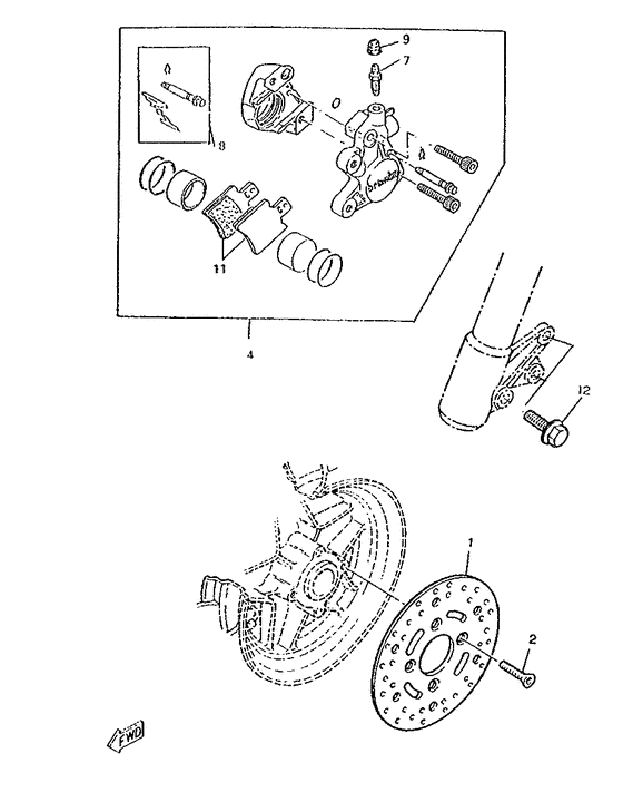 CW50RS Front brake. caliper