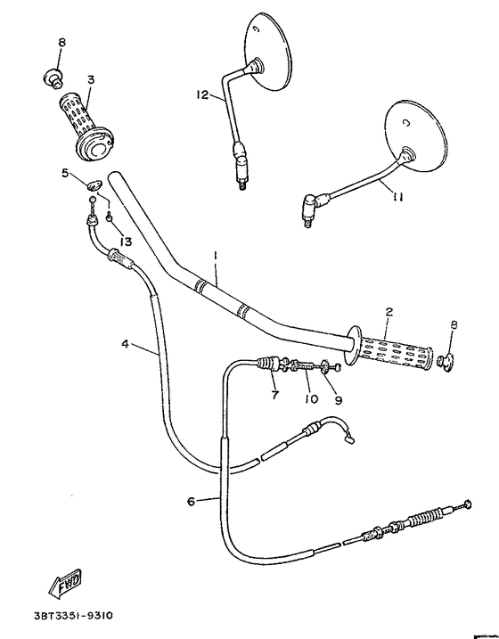 Steering handle. cable
