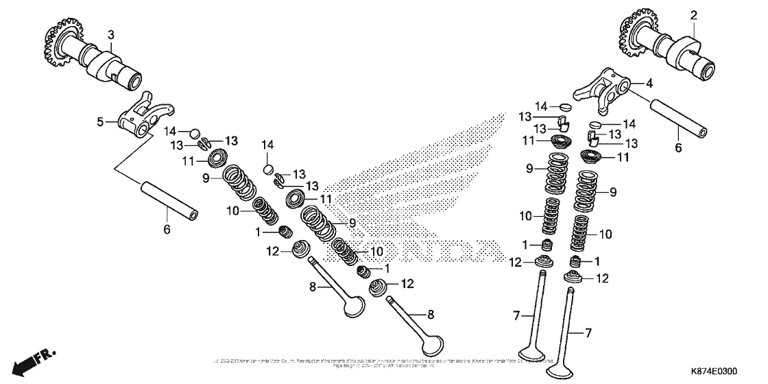 CMX300 (ABS) Распределительный вал и клапана