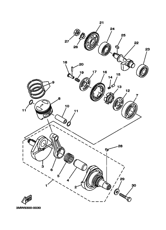 SR125 Коленчатый вал и Поршень