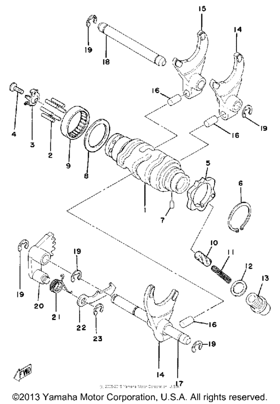 SR500F Переключение скоростей