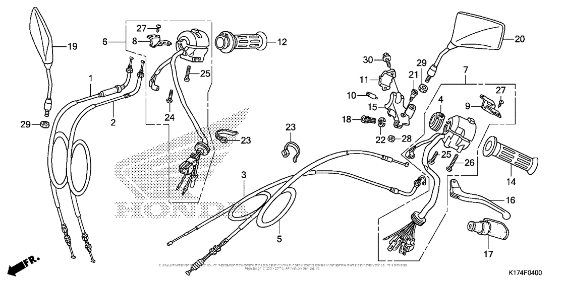 Handle Lever + Switch + Cable