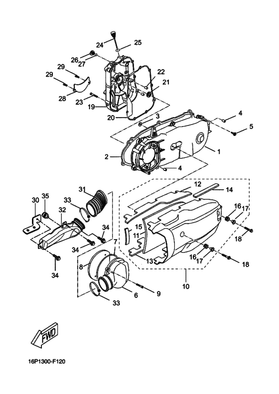 Crankcase cover ass`y  (v