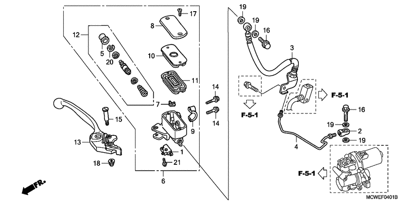 Fr. brake master cylinder