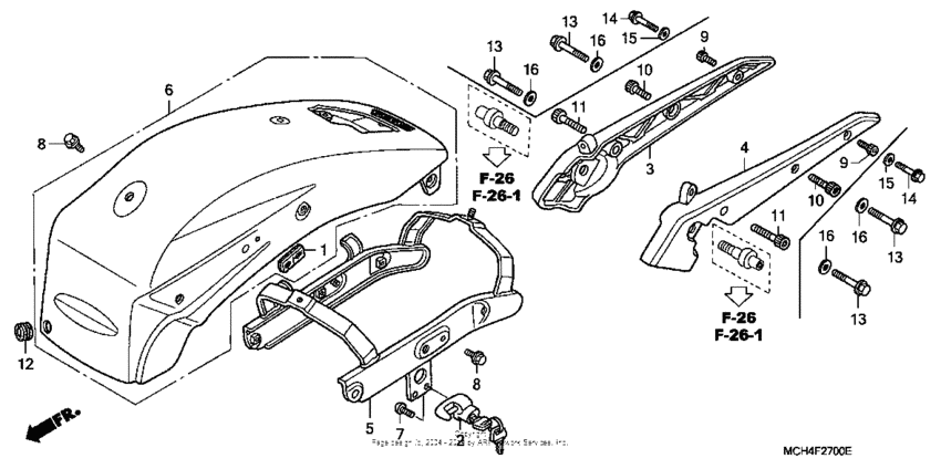 Rear fender + grab rail (vtx1800c)
