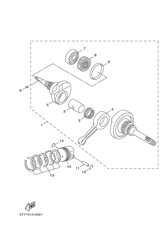 XC125 Crankshaft & piston