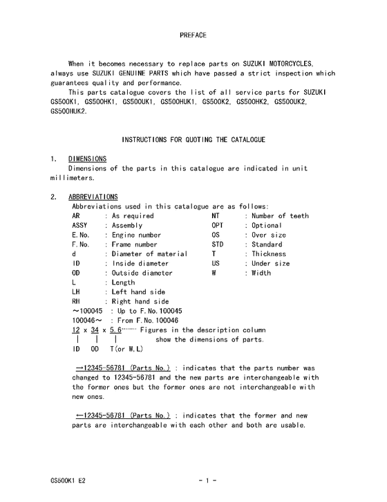 GS500 Catalog preface