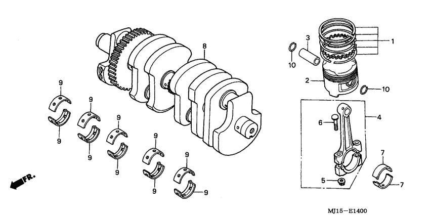 Crankshaft/piston