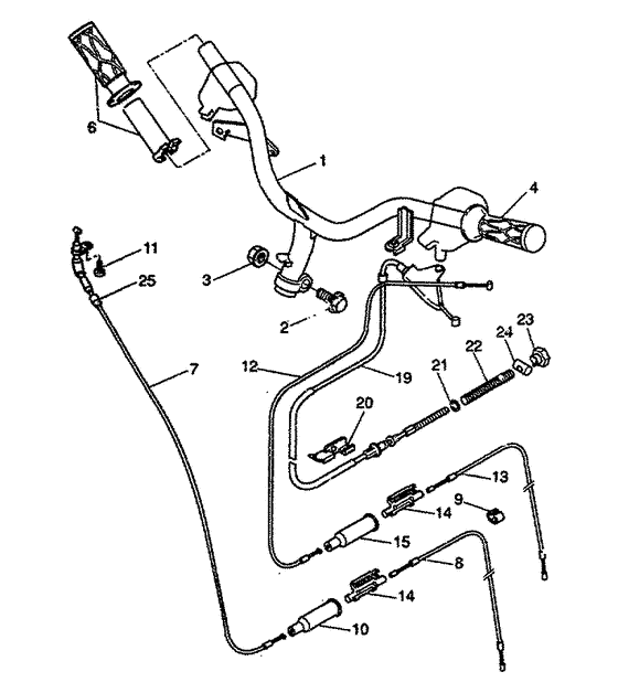 Steering handle, cable