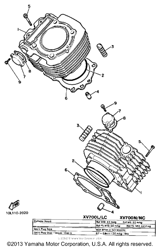 XV700L Цилиндры