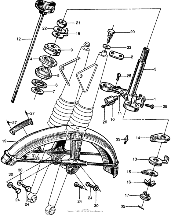 Cb/cl160steering stem + front fender