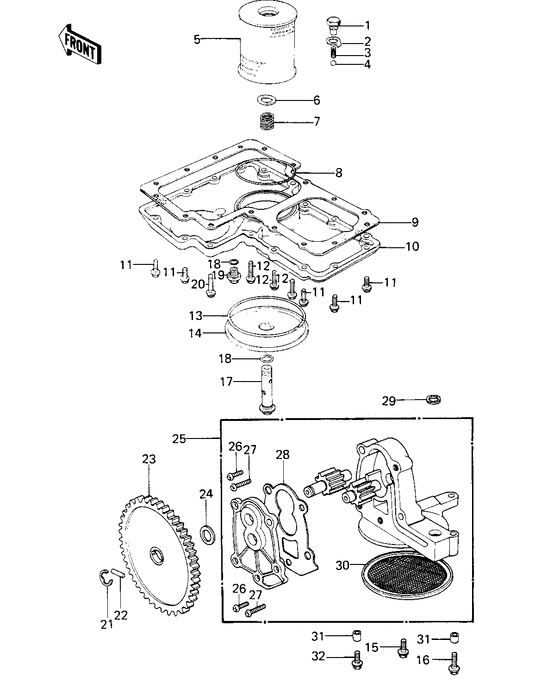 Oil pump/oil filter/oil pan