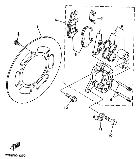 Front brake. caliper