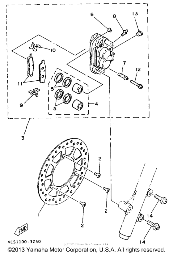 YZ80E1 Передний суппорт
