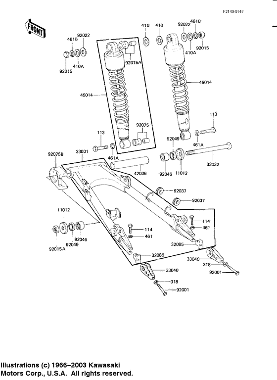 Swing arm/shock absorbers