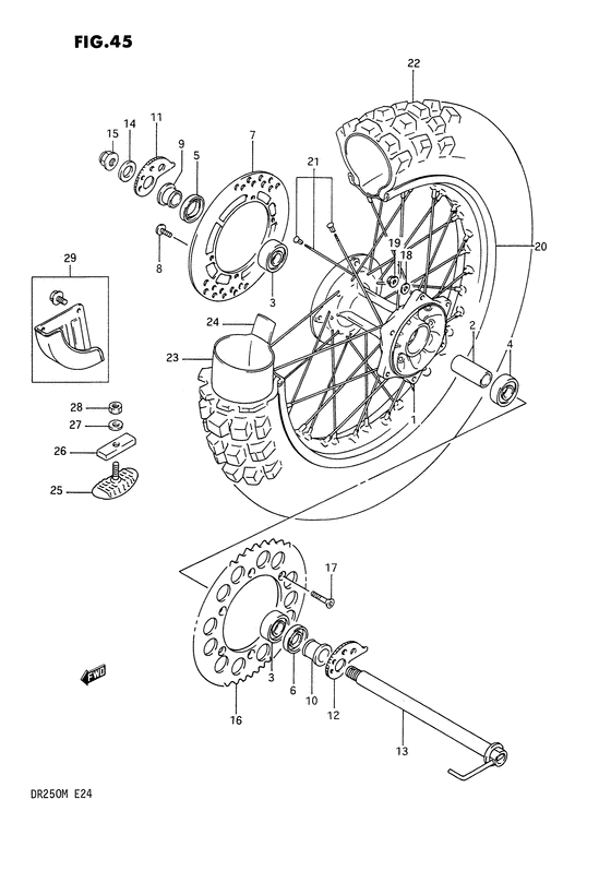Rear wheel complete assy