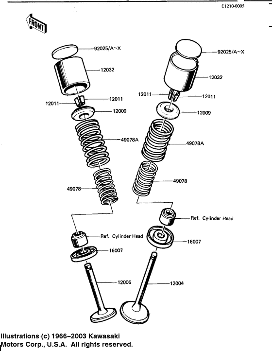KZ1100 Клапана