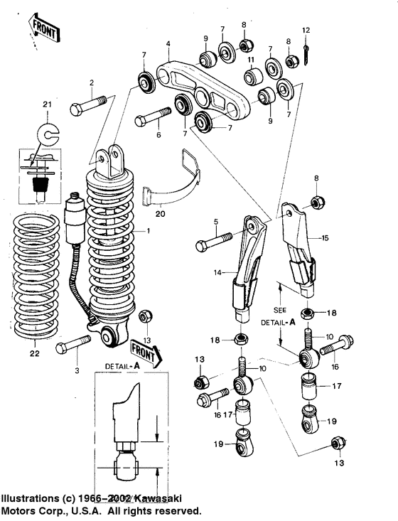 Rear suspension/shock absorber