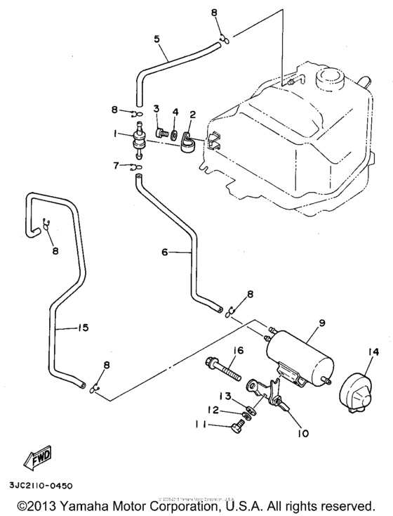XV535G Топливный бак