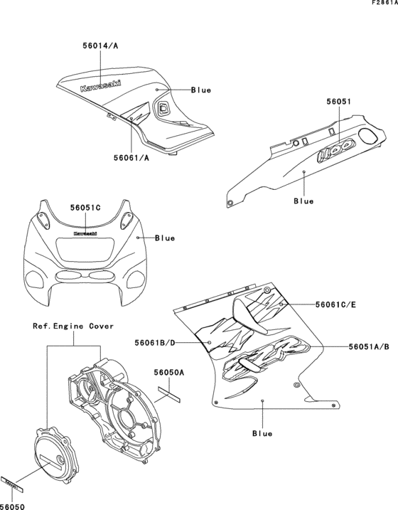ZX1100 Decals(blue)(zx1100-d3)