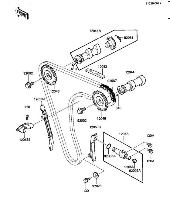 Camshafts/chain/tensioner