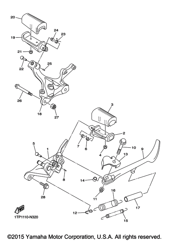 XVS950CUSP Подножки