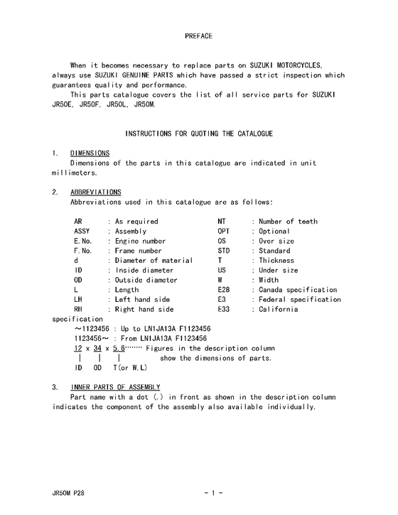 JR50 Catalog preface