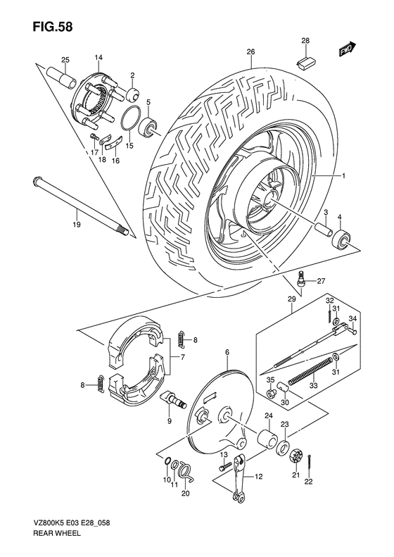 Rear wheel complete assy